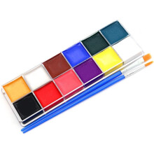 Face Body Paint 12 Flash Colors Professional Faces Oil Based Painting Palette Set for Boys Girls Adults Halloween Holiday Daily Art Makeup