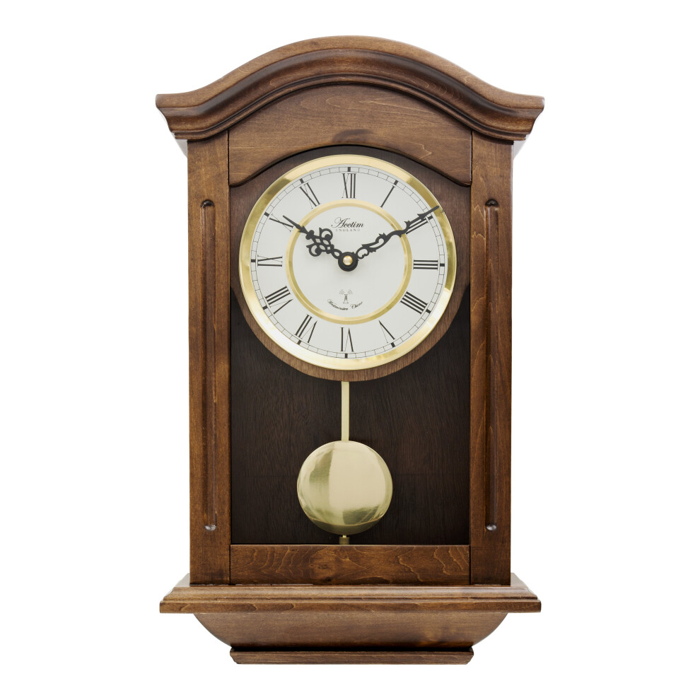 Acctim Wooden Radio Controlled Chiming Wall Clock Thorncroft 76076