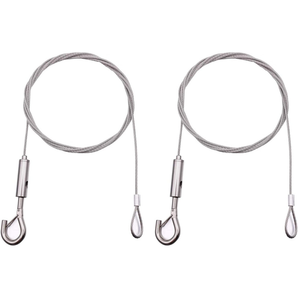 2 Pack 2m Φ2mm Picture Hanging Wire Heavy Duty Kit with Hook and Loop, for Picture, Mirror, Curtain, Hold 40KG