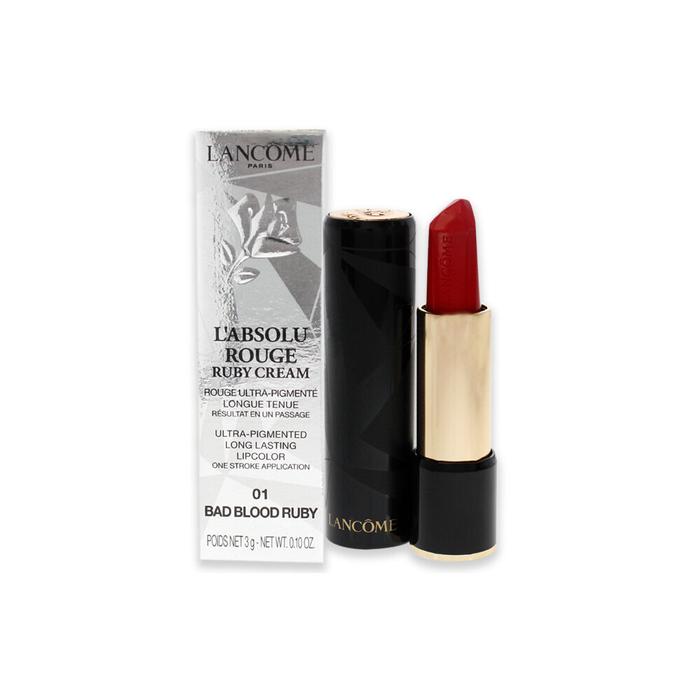 LAbsolu Rouge Ruby Cream Lip Color - 01 Bad Blood Ruby by Lancome for Women - 0.1 oz Lipstick