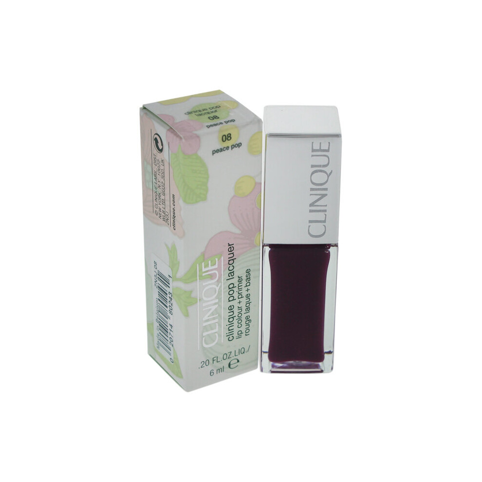 Clinique Pop Lacquer Lip Colour + Primer - # 08 Peace Pop by Clinique for Women - 0.2 oz Lip Gloss