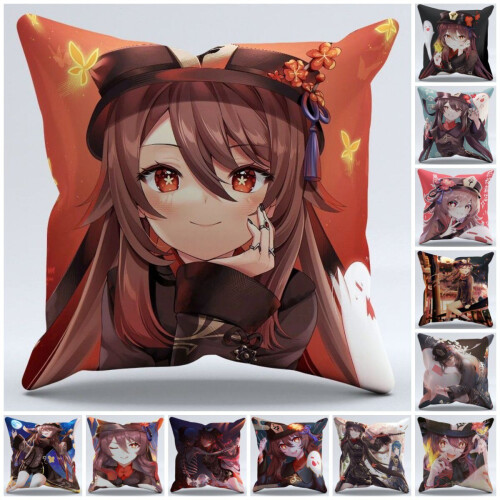 Genshin Impact Hu Tao Pillow Case Home Decorative Magical Anime Game Cushion