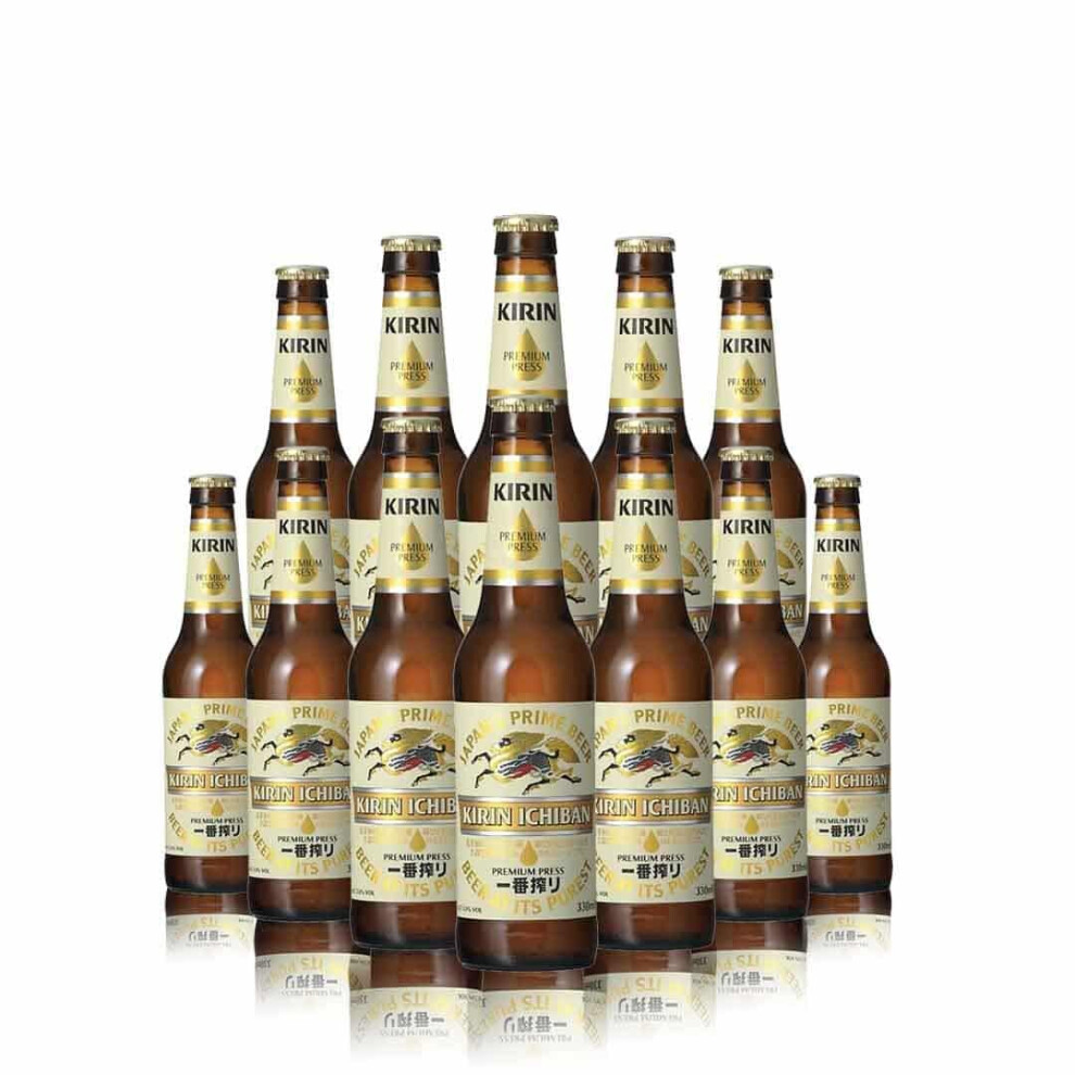 Kirin Ichiban Japanese Lager 330ml Bottles (12 Pack) 