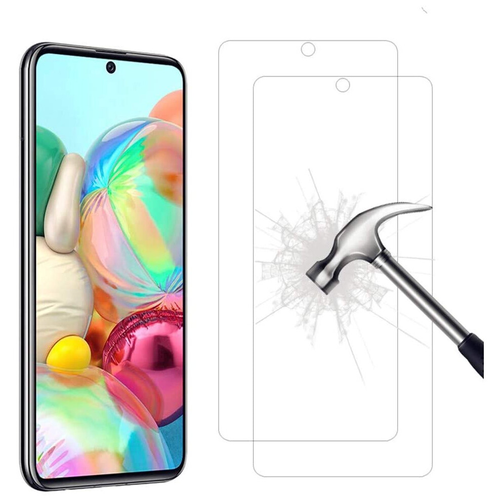 Ahabipers Tempered Glass For Samsung Galaxy A71 Screen Protector, Easy Bubble-Free Installation, 9H Hardness, 99.99% Hd Clarity Tempered Glass