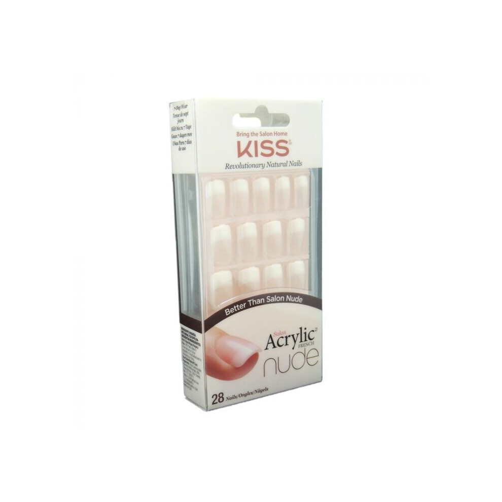 Kiss Cream Salon Acrylic French Nude Manicure Nails For Styling Easy To Ware & Remove Kan03