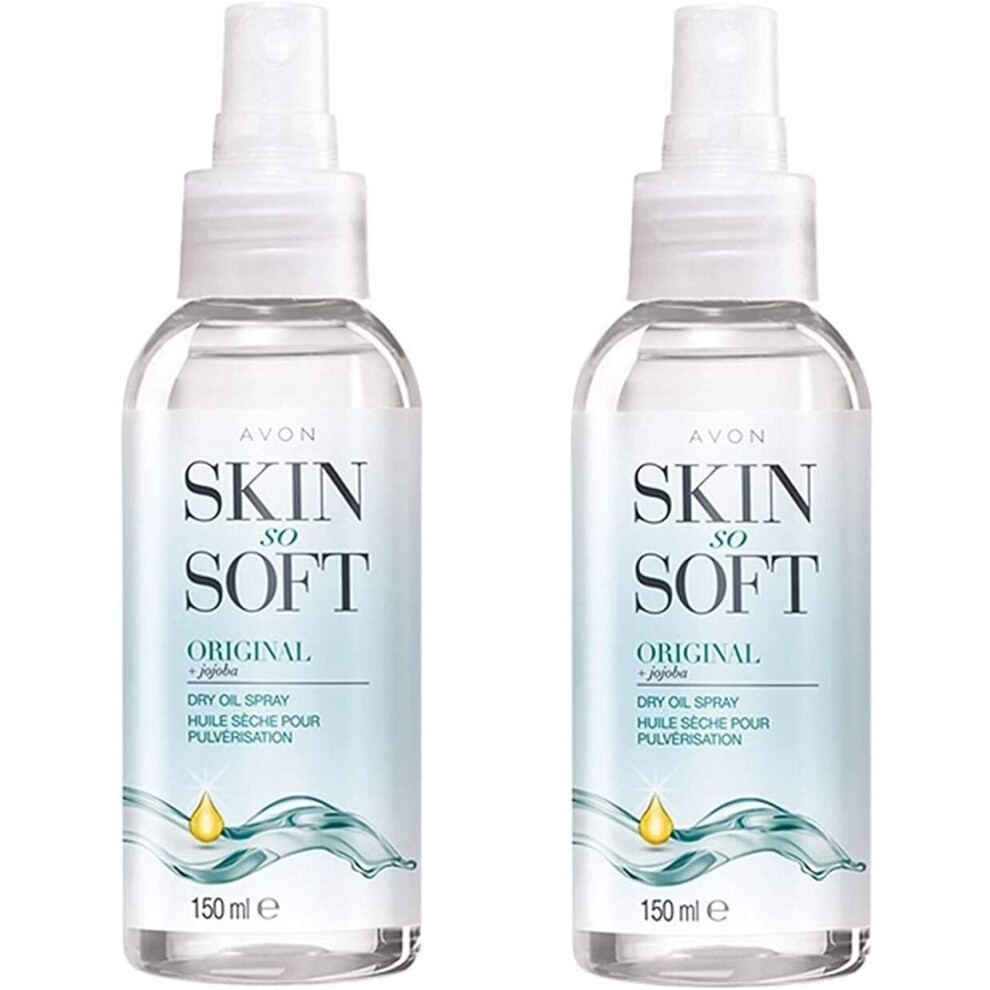 2 x Avon Skin So Soft Dry Oil Body Spray Insect Mosquito Mosi Repellant Properties