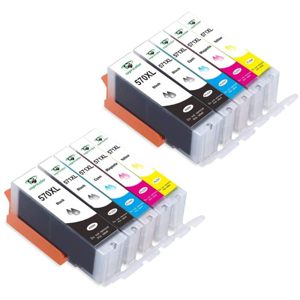 Compatible Supricolor Canon Pgi-570Xl Cli-571Xl Ink Cartridges, Replacement For Pgi-570 Cli-571 Use With Canon Pixma Mg5750 Mg5751 Mg5752 Mg5753 714735926640