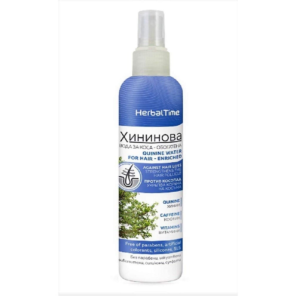 Herbal Time Quinine Hair Water - Enriched, Powerful Hair Loss Treatment Parabens Free Silicones Free Sulphates Free