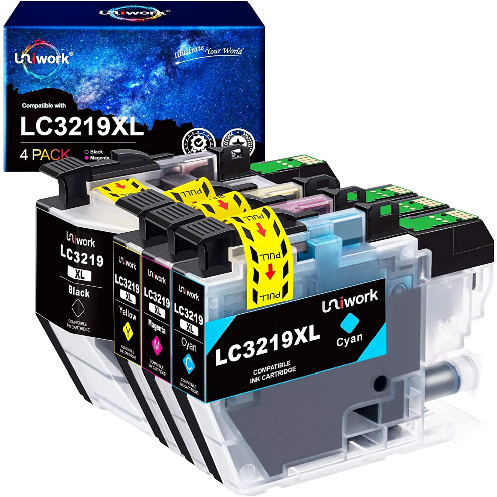 Uniwork Lc3219xl Replacement For Brother Lc3219xl Lc3219 Lc3217 Ink Cartridges For Brother Mfc-J6930dw Mfc-J5730dw Mfc-J5335dw Mfc-J6530dw Mfc-J5330dw 742948438711
