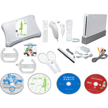 Nintendo Wii Console MEGA Bundle, 2 Remotes Nunchuks Mario Kart Sports Just Dance wii Fit Balance Board - Refurbished