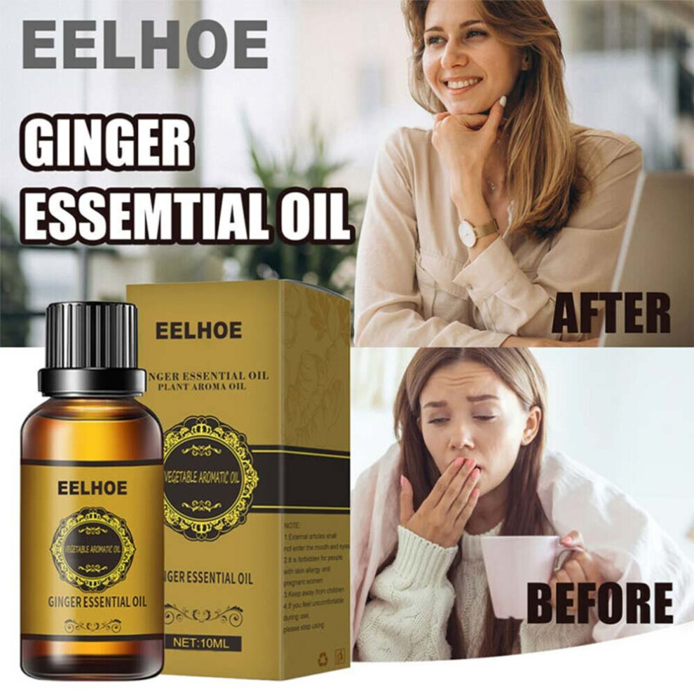 (10ml) 10-30ml Belly Drainage Ginger Oil Natural Body Massage Essence Therapy