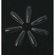 Kiara World 500pcs Clear Ballerina Coffin Full Cover Artificial False Transparent Nail Tips Long Fake Nails