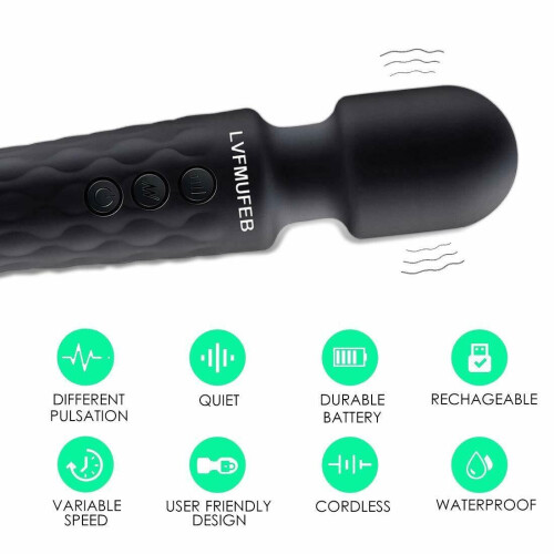 Wireless Wand Massager Waterproof Handheld Electric Magic Massager 2