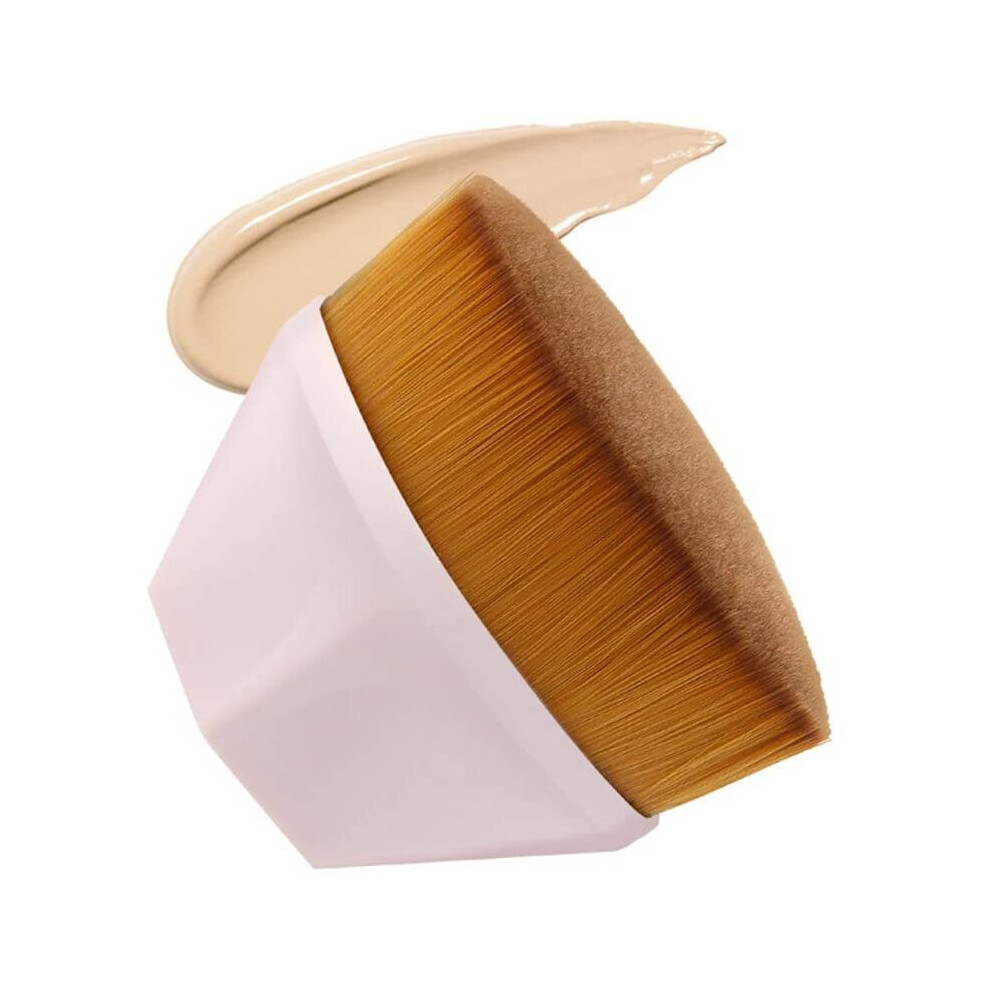Cream Kabuki Makeup Brush Professional Foundation Brush Flat Top For Liquid Foundation Powder Makeup Soft Touch Synthetic Fiber Face Blending Makeup