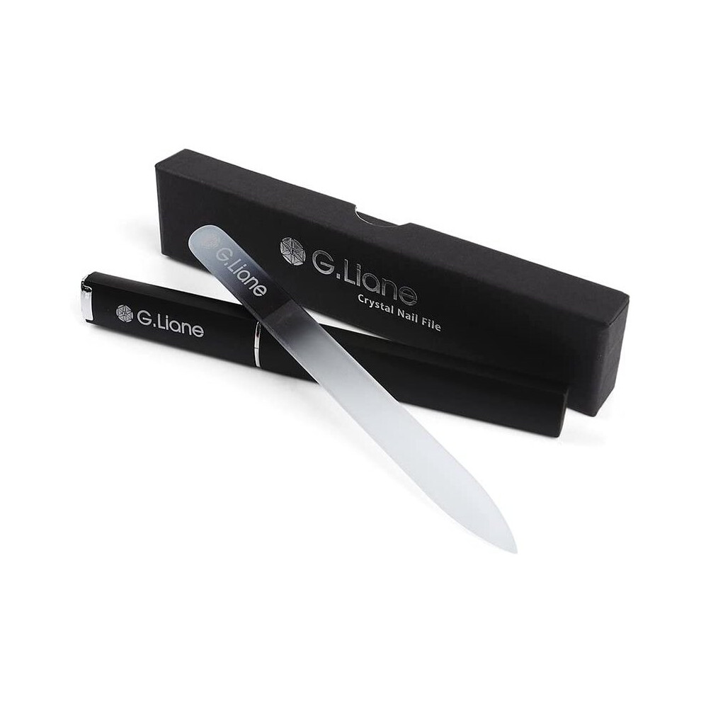 G.liane Crystal Glass Nail Files - Professional Double Sided Etched Glass Nail File With Case For Shaping The Natural Nails And Artificial Nails