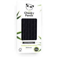 The Cheeky Panda - Bamboo Paper Straw 250pcs Black 250straws