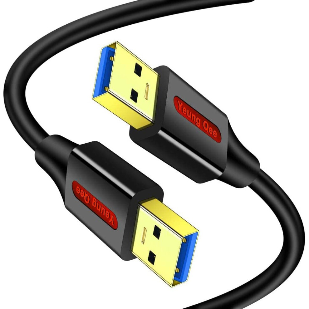 USB 3.0 A to A Male Cable 2M,Yeung Qee USB to USB Cable Type A Male to Male Cable USB 3.0 Double End USB Cord for Hard Disk, Cameras,Laptop Cooler,