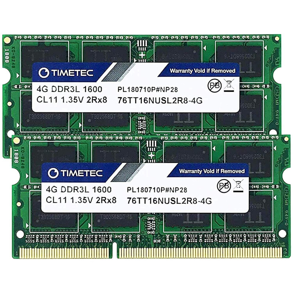 Photos - RAM Timetec Hynix IC 8GB Kit DDR3L 1600MHz PC3-12800 Unbuffered Non-ECC 1.35V CL11 2Rx8 Dual Rank 204 Pin SODIMM Laptop (4GBx2)