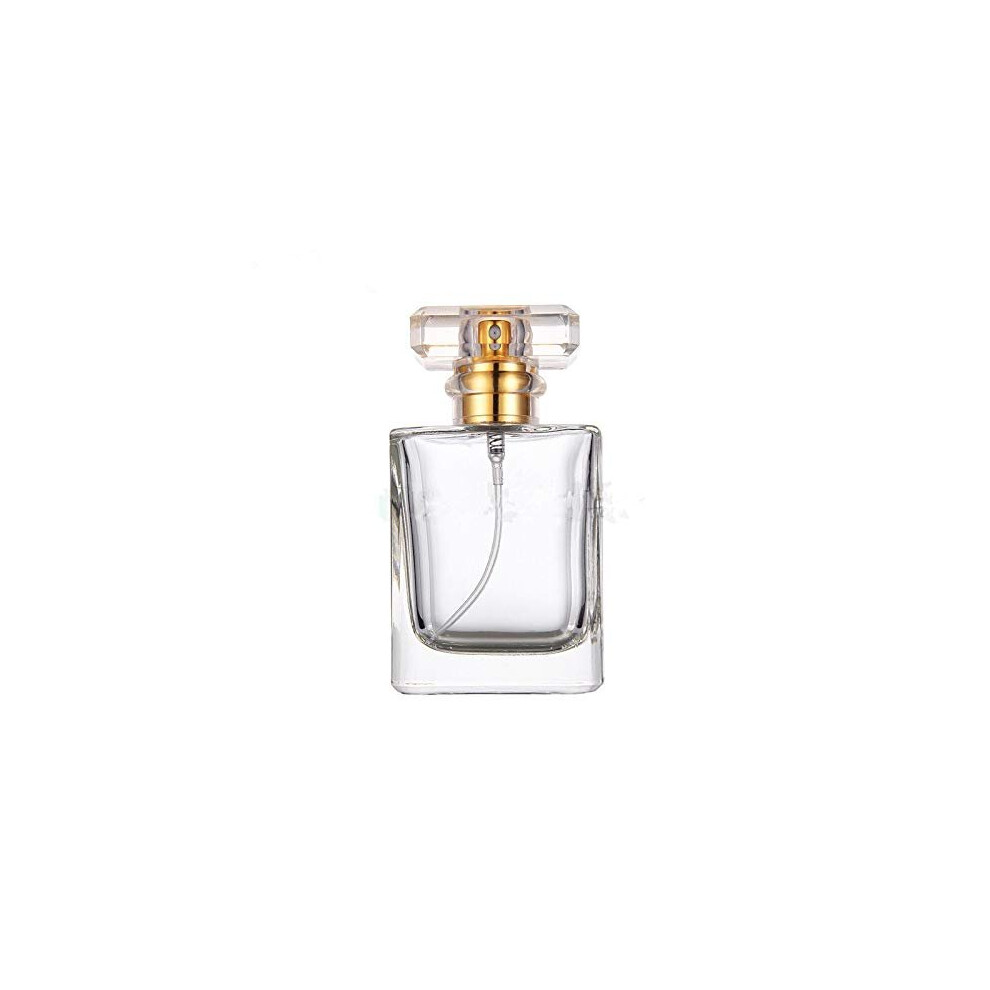 50ml Empty Glass Perfume Spray Bottle - Atomiser Rectangular