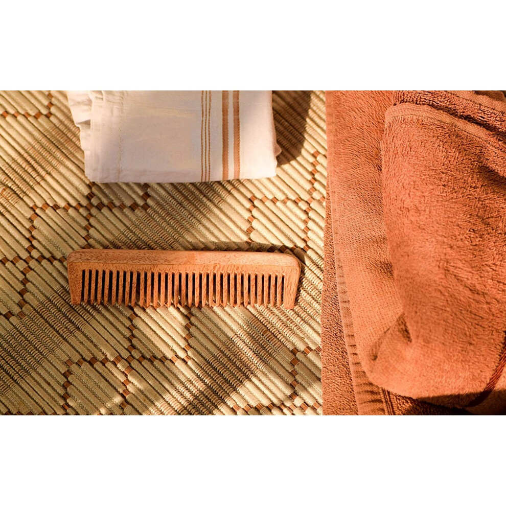 Svatv Unisex Not,Specified Handcrafted Neem Wood Comb N-16 (5" 1")