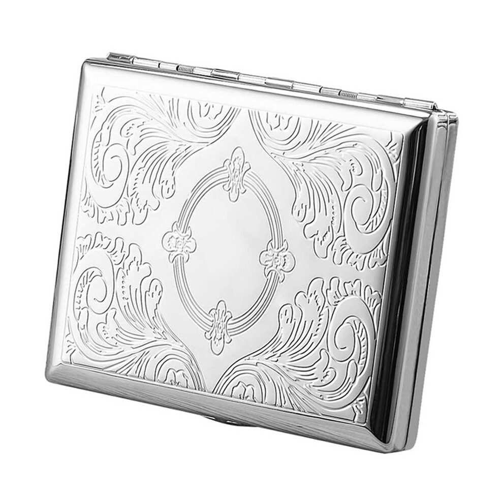 Ekdirect Metal Cigarette Case Box For 20Pcs Cigarettes 84Mm Silver