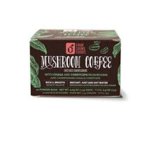 Four Sigmatic, Suojaa, Kypsennetty Orgaaninen Kahvi Chaga & Cordyceps Sienillä, Keskituulinen, 10 Paketteja, 0.09 oz (2.5 g) Kappaletta