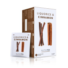 (1 pack) Nutra Tea Liquorice & Cinnamon Herbal Tea | 20 Biodegradable Bags | 40g