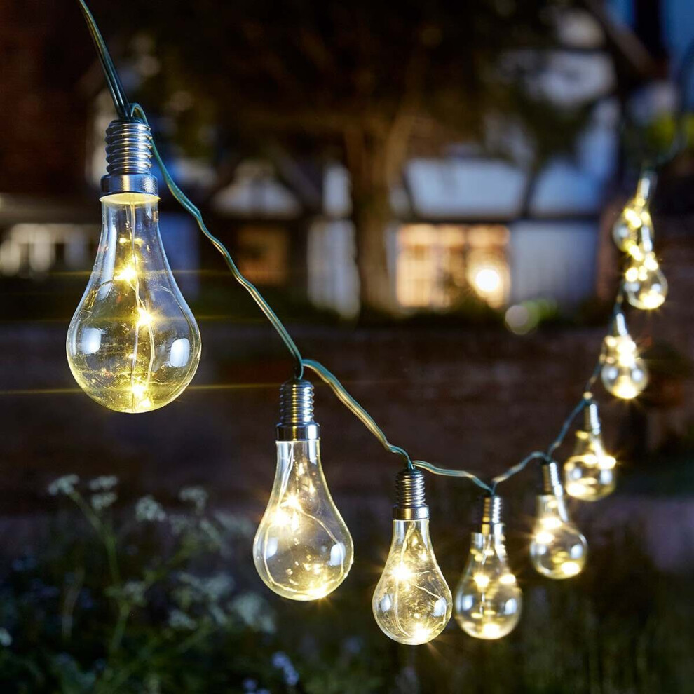 Smart Garden Solar-powered Outdoor Eureka Lightbulbs LED String Lights 3.8m