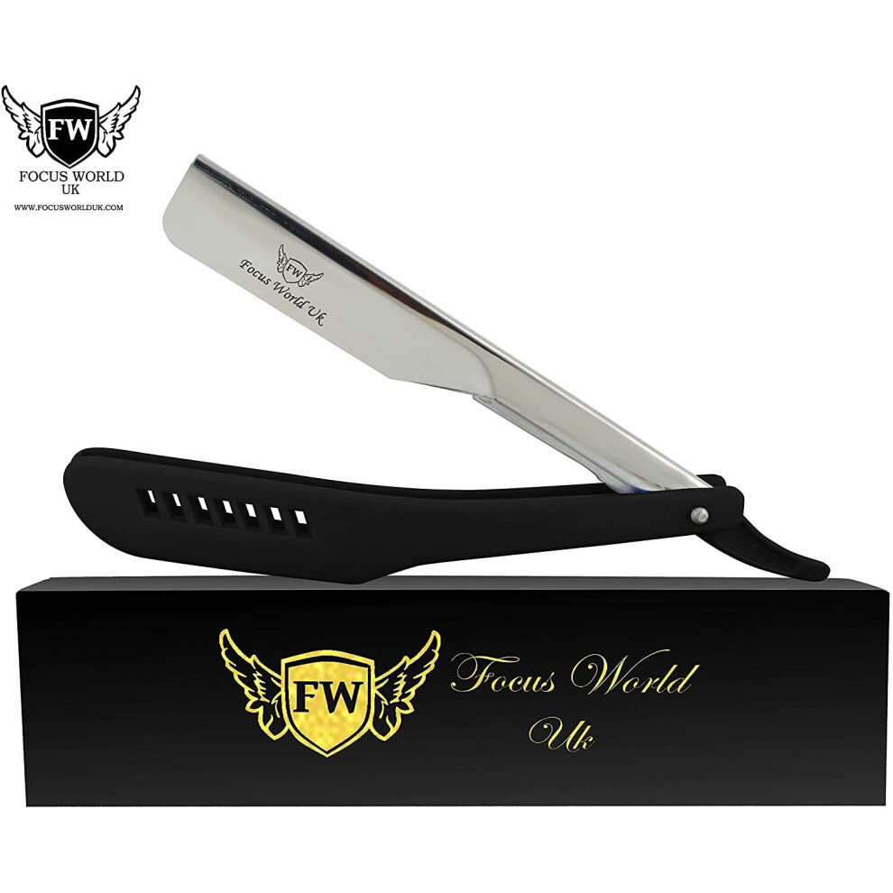 FOCUSWORLD Professional Black Shaving Razor for Men Hair Removal Razors Salon Barber Razor New Improved Quality Ideal Gift Set-image-OPC-P8VZYCV-NEW