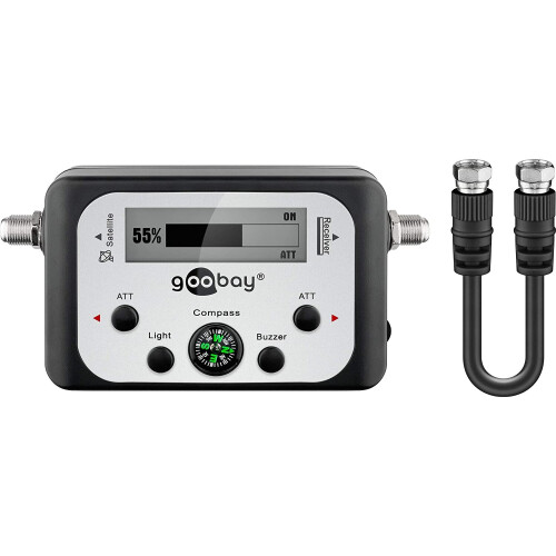 Goobay 67140 Satellite Finder with Digital Display, black silver 1