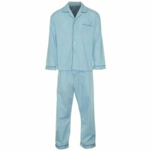 (Blue, 4XL) New Mens Champion Plain Poly Cotton Pyjamas Traditional Night Dress Navy Blue UK