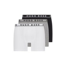 (XL) Hugo Boss 3 Pack OF STRETCH-COTTON BOXER BRIEFS - Black / White / Grey