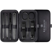 Manicure Sets 7Pcs for Men & Women, Fashion Professional Stainless Steel Nail Clippers Pedicure Kit Grooming Tools by RK Beauty (BLACK)