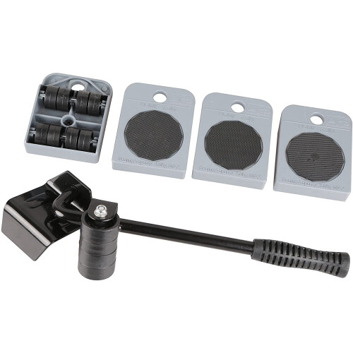Hilka Hilka Tools 77255505 Appliance Rollers, Black/Silver, Set of 5 Pieces