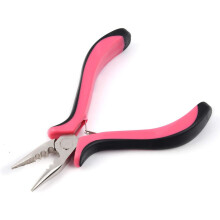 Vlasy 1PC 5'' Mini Pliers for Hair Extensions Apply&Remove 3 Holes Pliers Pink Color Stainless Steel Rust Free