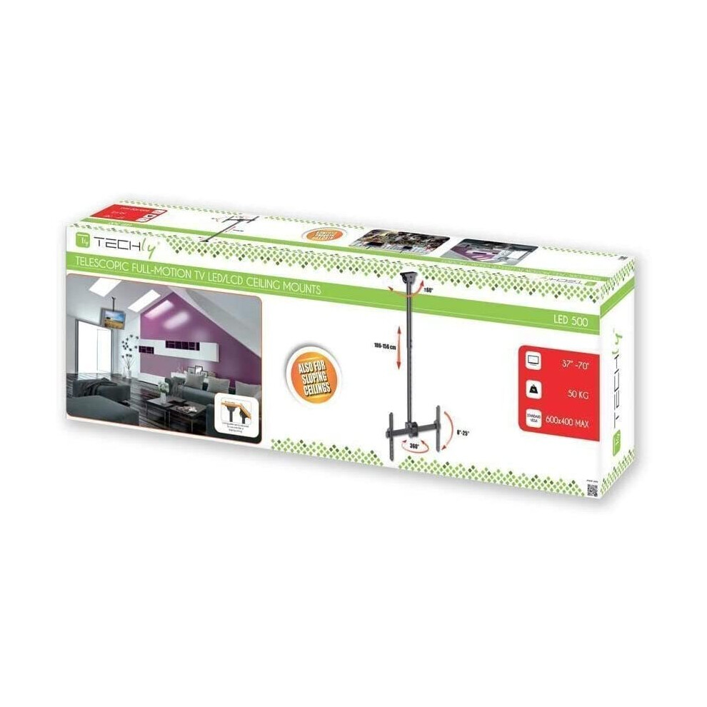 Techly Long Telescopic Ceiling Mount For Lcd Led Tv's 37 To 70 Inch (Ica-Cplb 946L) 8057685309357