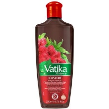 Vatika Naturals Enriched Castor Hair Oil with Rosemary & Lemon, 200 ml – Thicker-Looking, Nourished Hair (Paraben-Free)