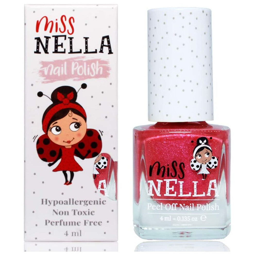 Pink Miss Nella Tickle Me - Special Glitter Nail Polish For Kids, With Peel-Off, Water Based, Non- Toxic & Odour Free Formula, Safe Nail Varnish