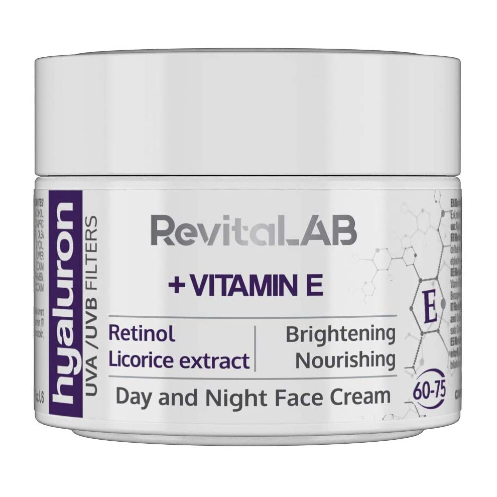 RevitaLAB Hyaluron Anti-Ageing Day and Night Cream, Enriched with Vitamin A (Retinol) Vitamin E, Liquorice Root Extract, Hyaluronic Acid and UV