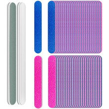 100 Pcs Disposable Nail Files 180/240, Double Sided Emery Board, Nail File Buffer Set for Natural Fake Nails for Home and Salon Use with Free Nail