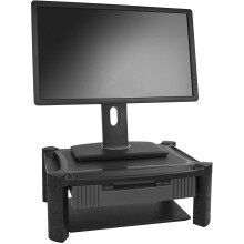 StarTech.com Adjustable Monitor Riser - Drawer - Monitors up to 32”- Adjustable Height - Monitor Stand - Computer Monitor Riser (MONSTADJD)