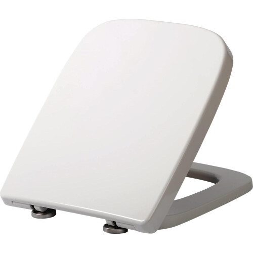 Square Toilet Seat,White Soft Close Quick Release Toilet Lid Cover