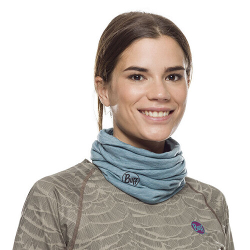 Buff Buff Merino Lightweight Multifunctional Unisex Neckwarmer, Solid Pool - Blue 1