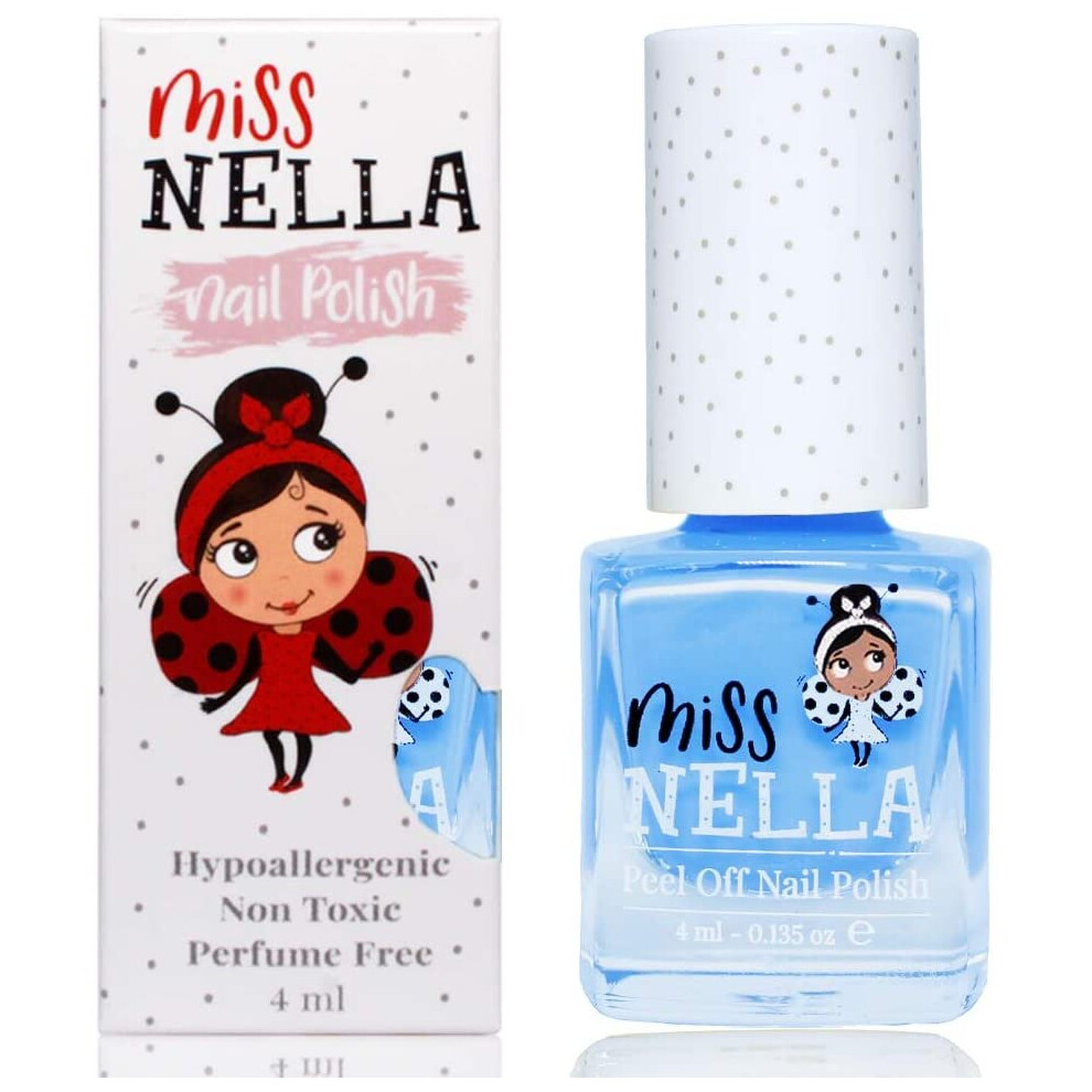Blue Miss Nella Bell- Special Glitter, Light Nail Polish For Kids, With Peel-Off, Water Based, Non- Toxic & Odour Free Formula, Safe Nail