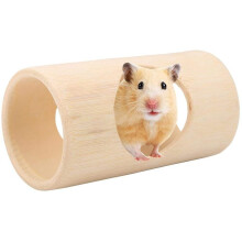 Hamster Tube Natural Bamboo Mouse Tunnel Tube Toy Small Pet Fun Tunnel Small Animals Activity Toy for Chinchillas Guinea Pig Squirrel Hamster Mice