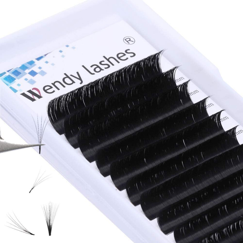 Wendy Lashes Easy Fan Volume Lashes C Curl 0.07 15Mm Easy Fan Russian Lashes Self Fanning Lashes 2D 3D 5D Easy Fanning Lashes(Kh-0.07-C-15)