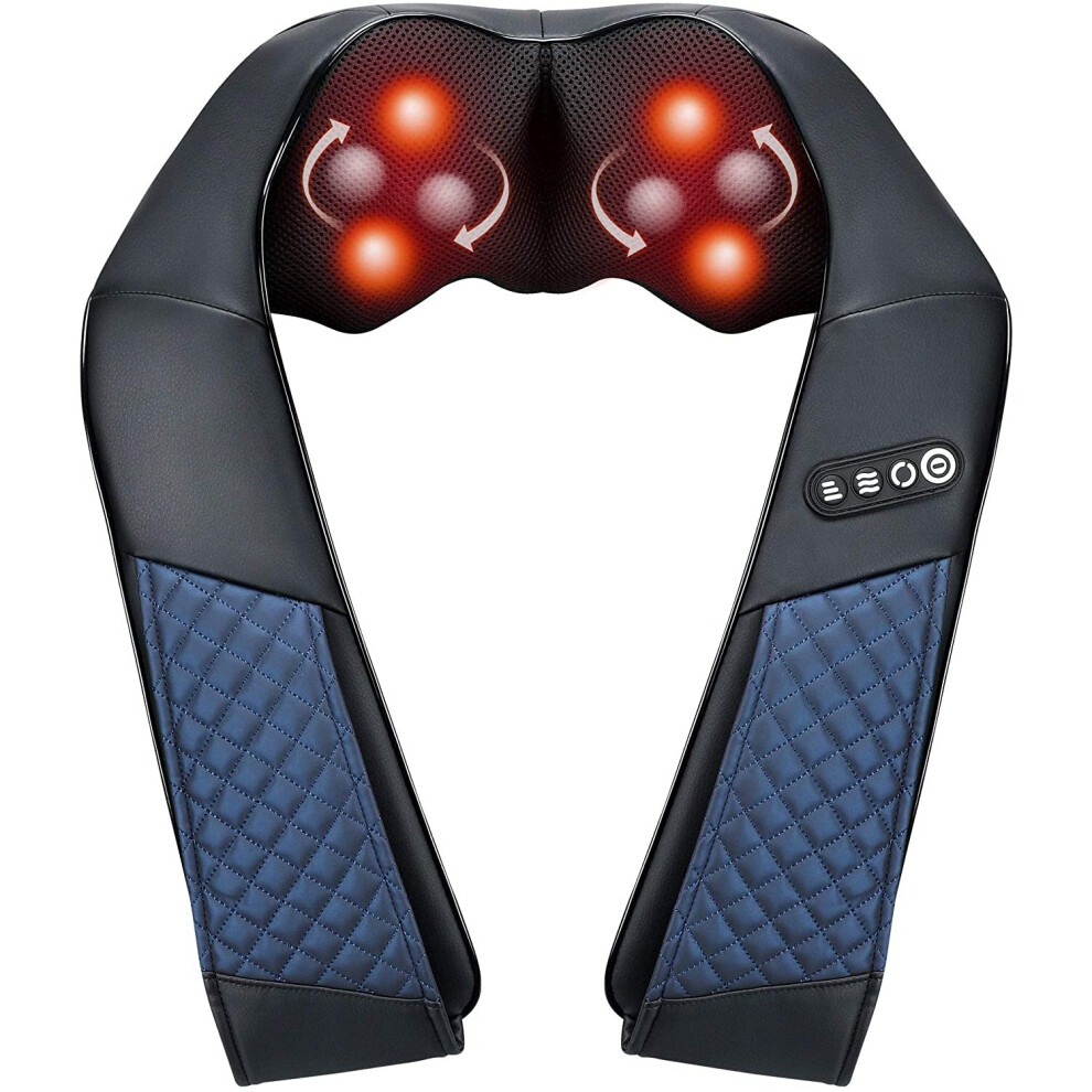 Eashuhe Neck And Shoulder Massager With Heat, Shiatsu Back Massage Pillow