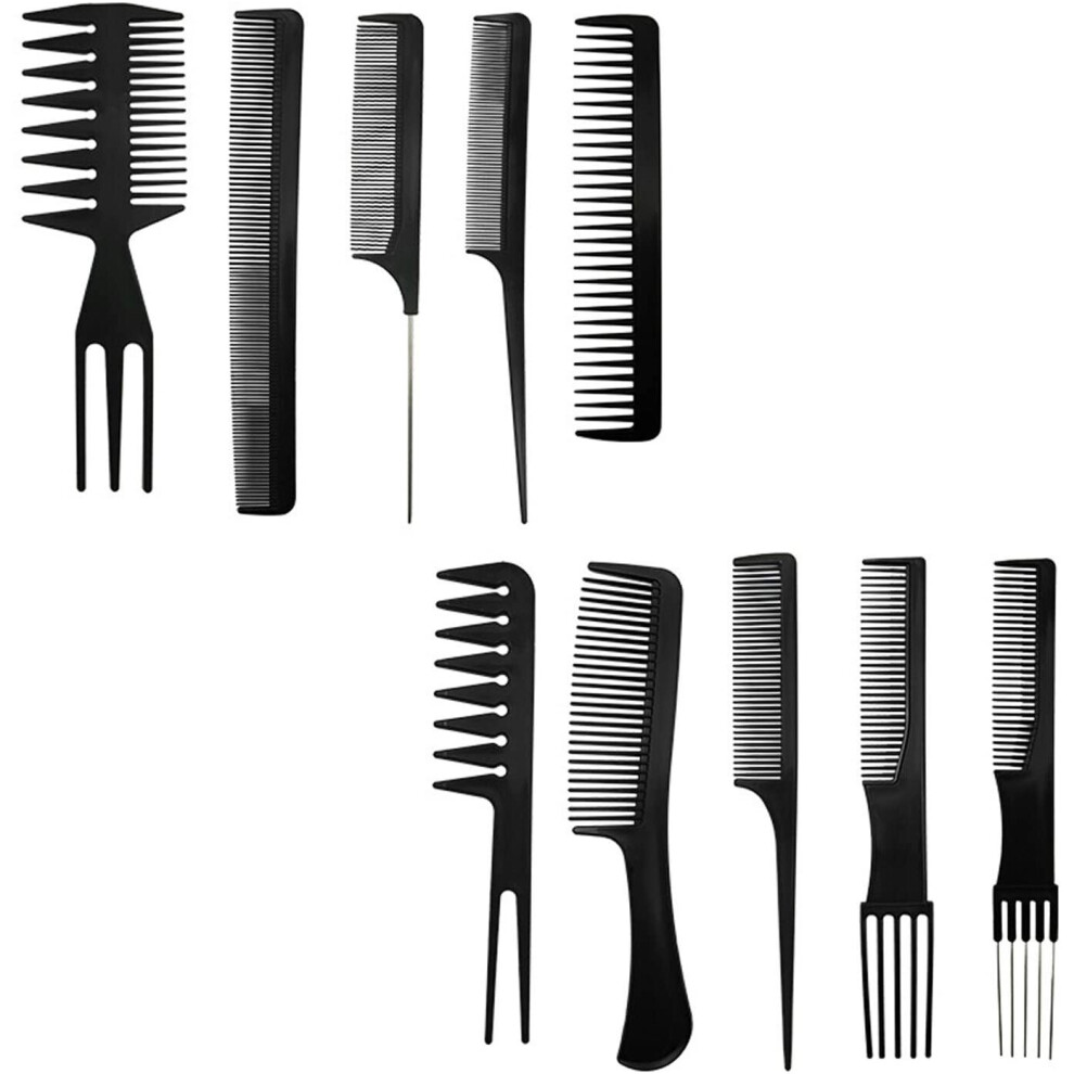 Unisex Hair Styling Combs, 10Pcs Professional Hairdressing Comb Tool Set For Hair Stylists Barbers Salon And Family