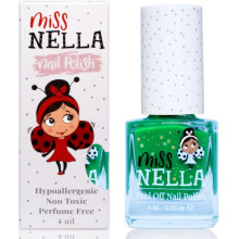 MISS NELLA KISS THE FROG-Sichere grüne Glitzer-Nagellack für Kinder, ungiftige & geruchlose Formel