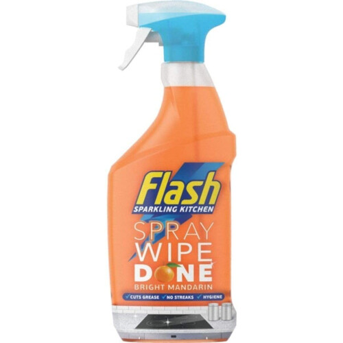 Flash Flash Spray Wipe Done Kitchen Cleaner, 800ml Bright Mandarin